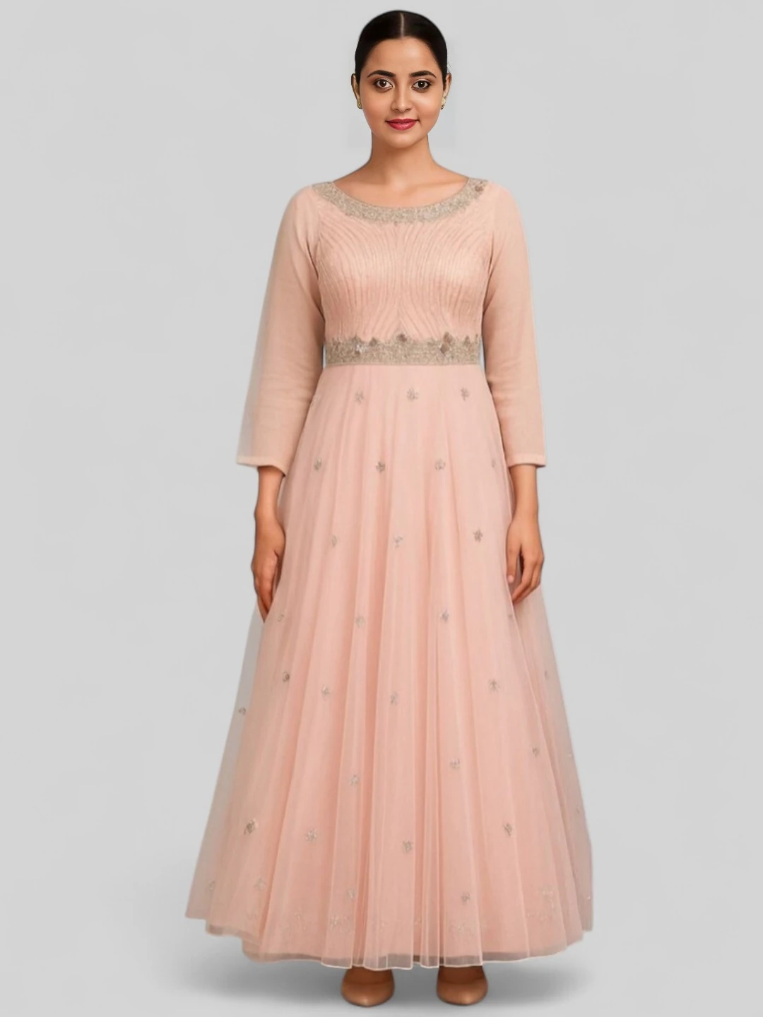 Women's Gown Black – Mirror Work