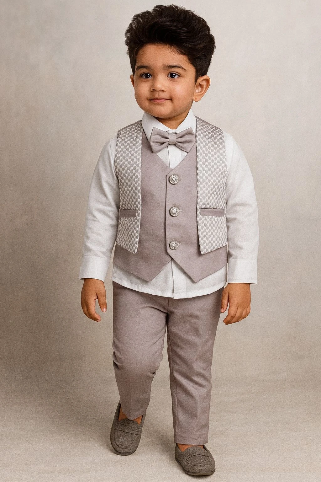 Boys' Premium Fabric Suit Grey – Ready to Wear