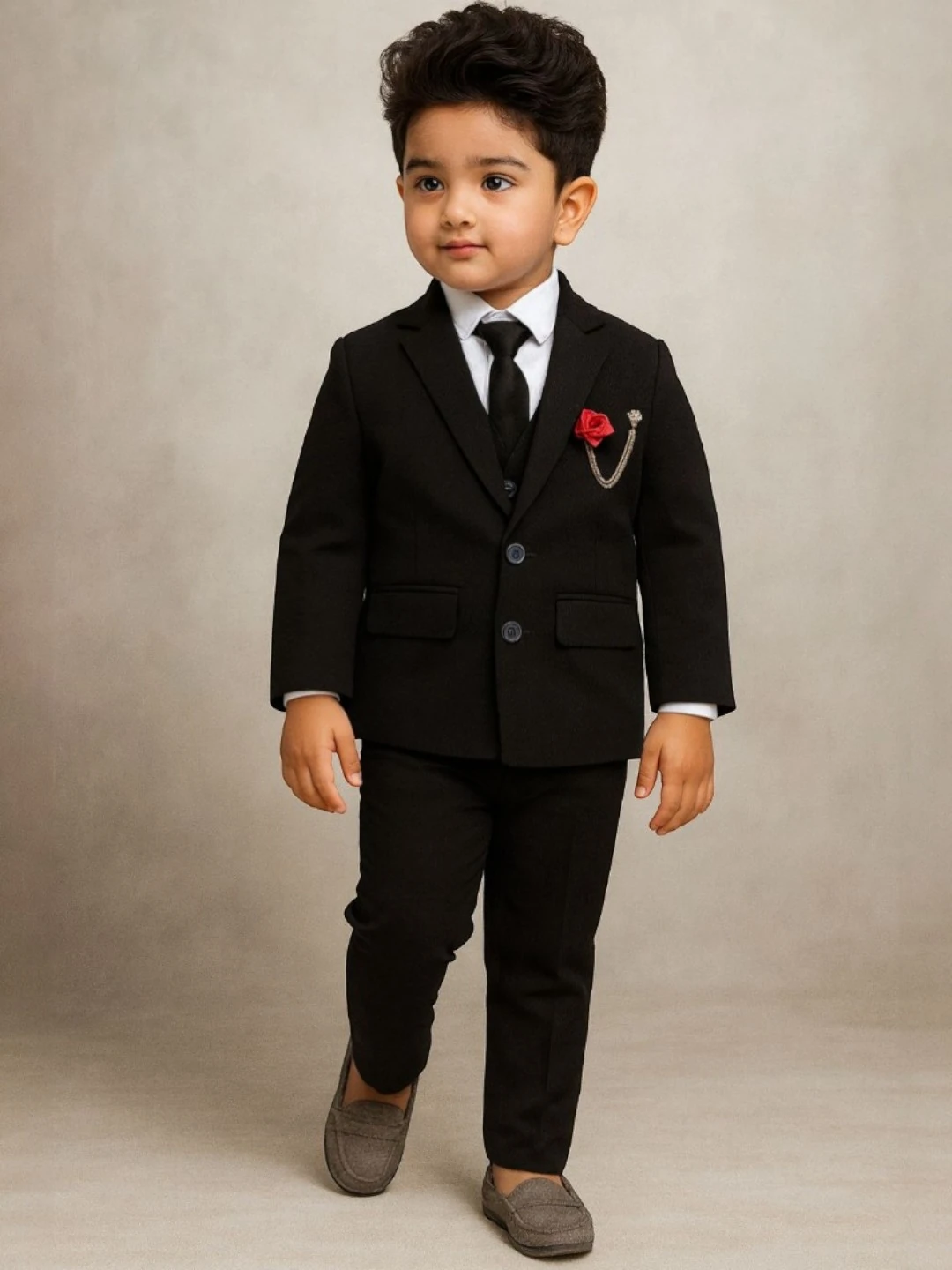 Boys' Premium Fabric Suit Black – Ready to Wear