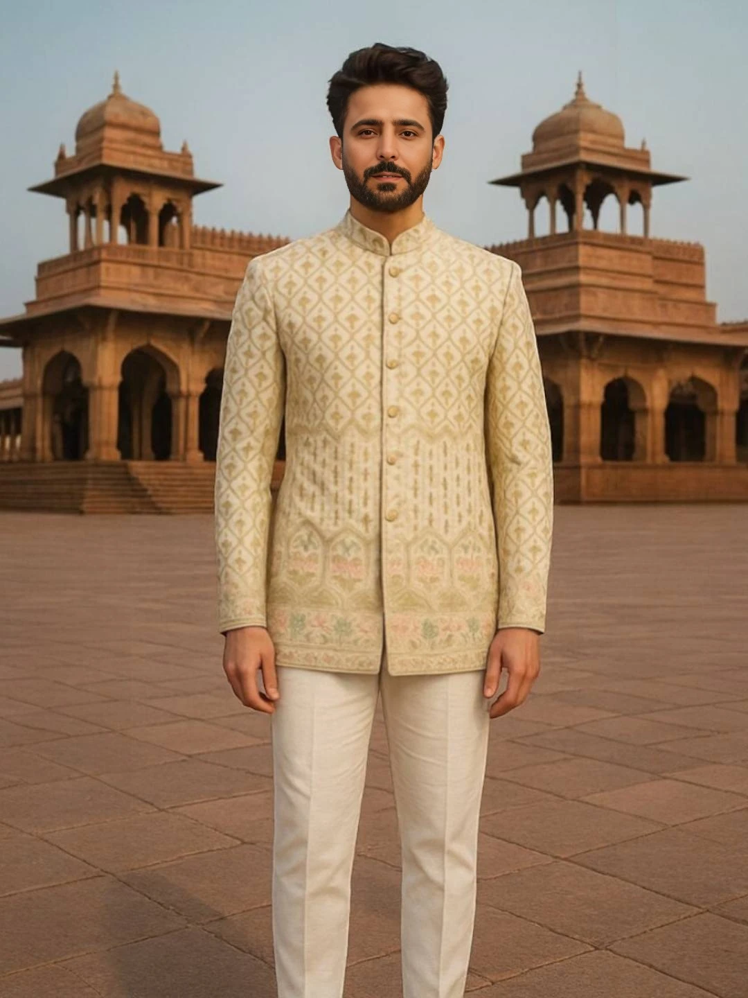 Men's Art Silk Jacket Off-White – Ready to Wear