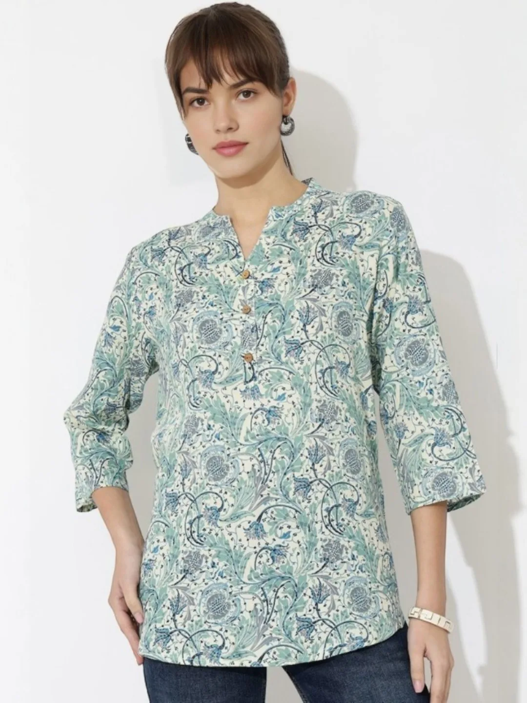 Women's Cotton Kurti Sea Green – Ready to Wear