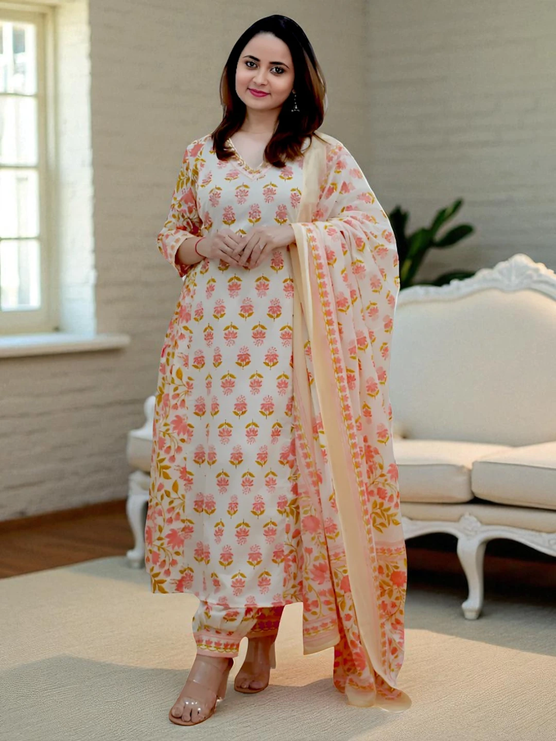 Women's Cotton Kurta Orange – Ready to Wear