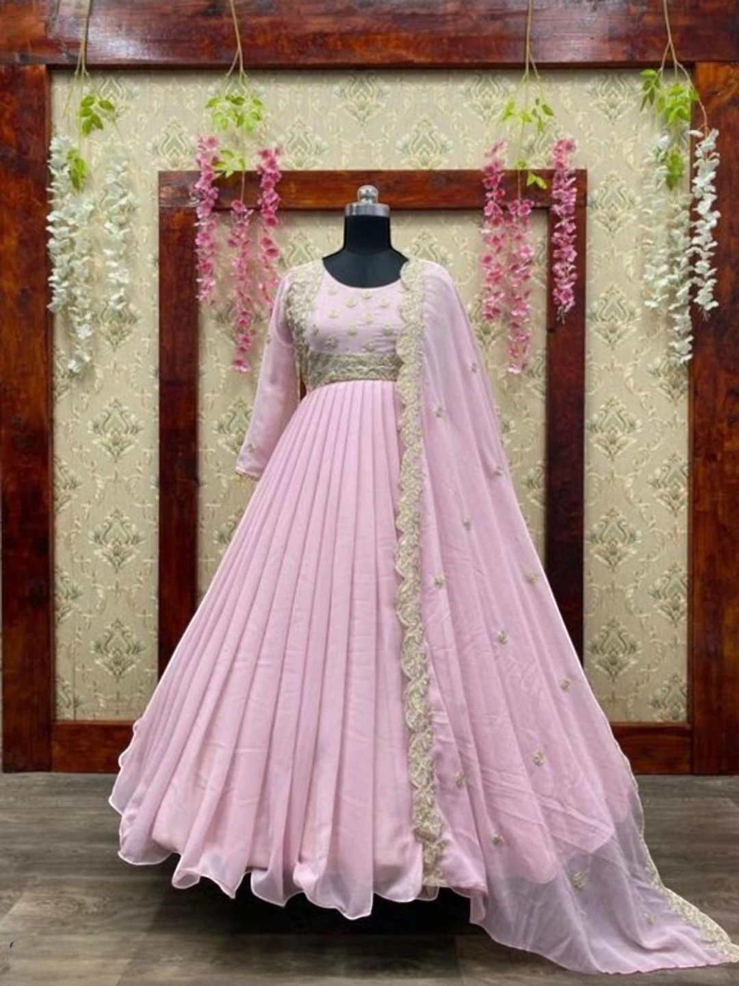 Women's Georgette Kurta Set Baby Pink – Ready to Wear