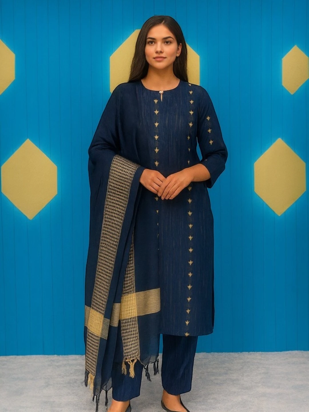 Women's Linen Palazzo Blue – a-Line