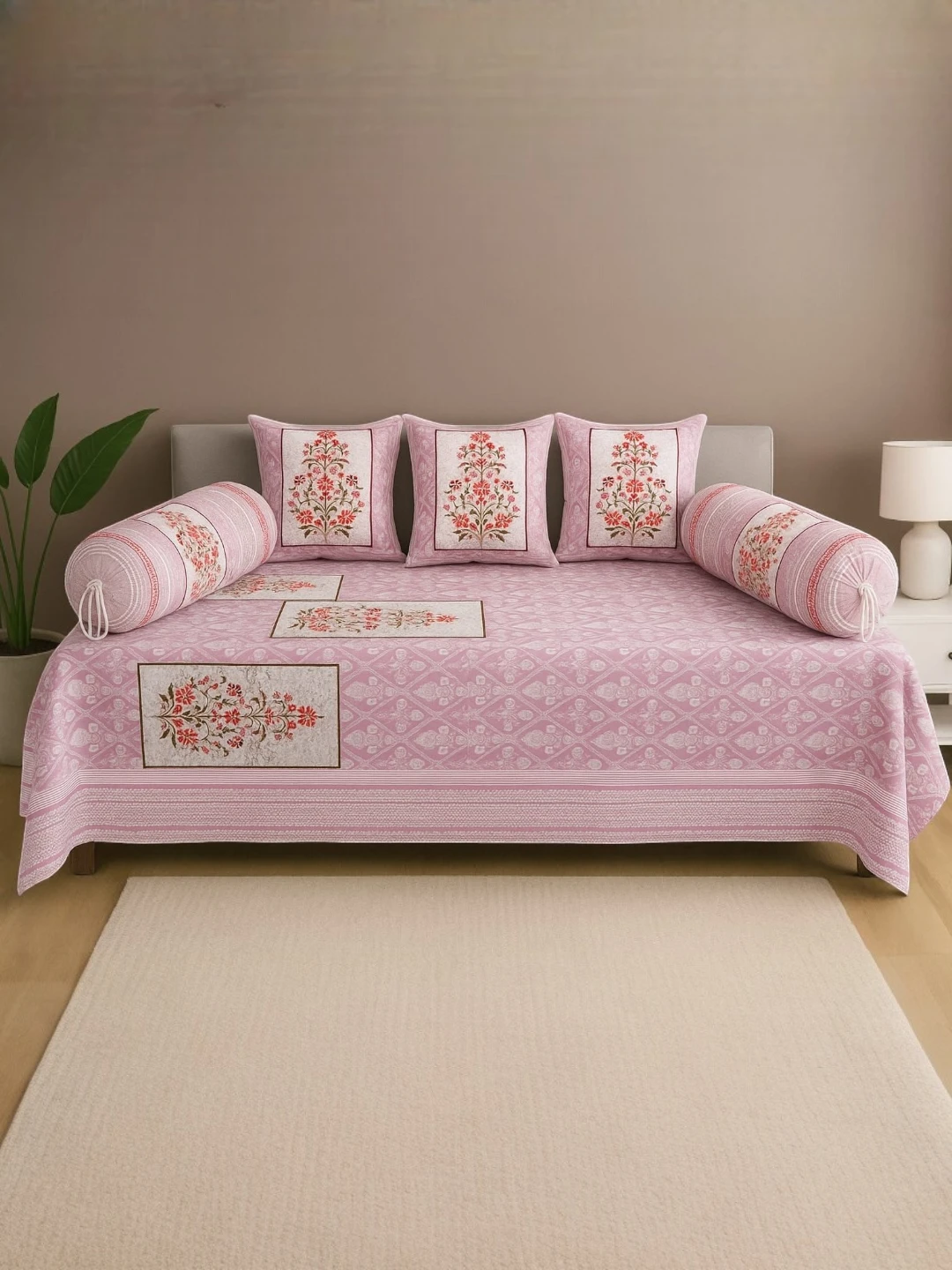Cotton Bedding Set Pink – Floral Print