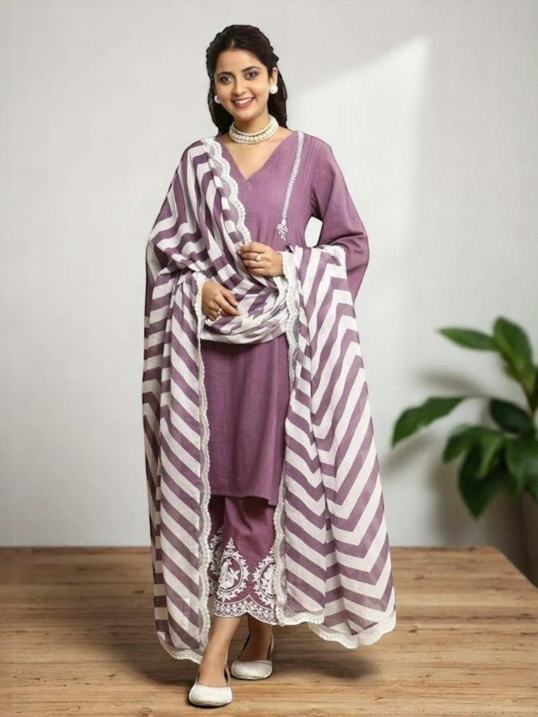 Women's Cotton Suit – Embroidered