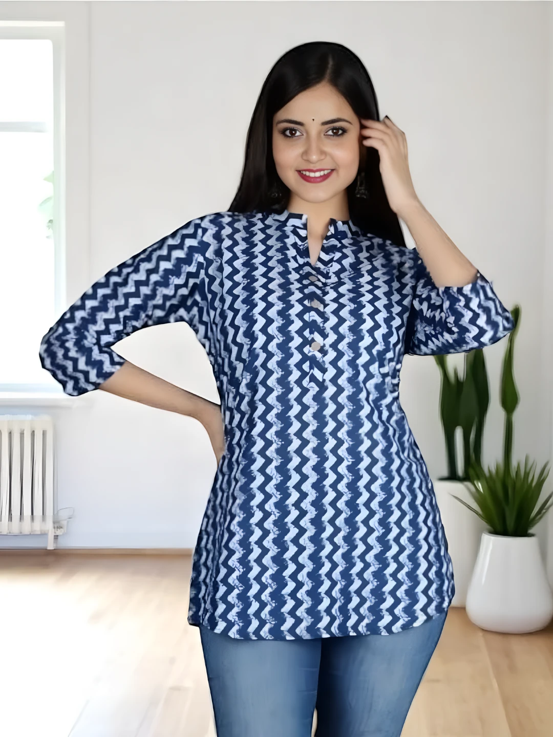 Women's Cotton Kurti Blue – Ready to Wear