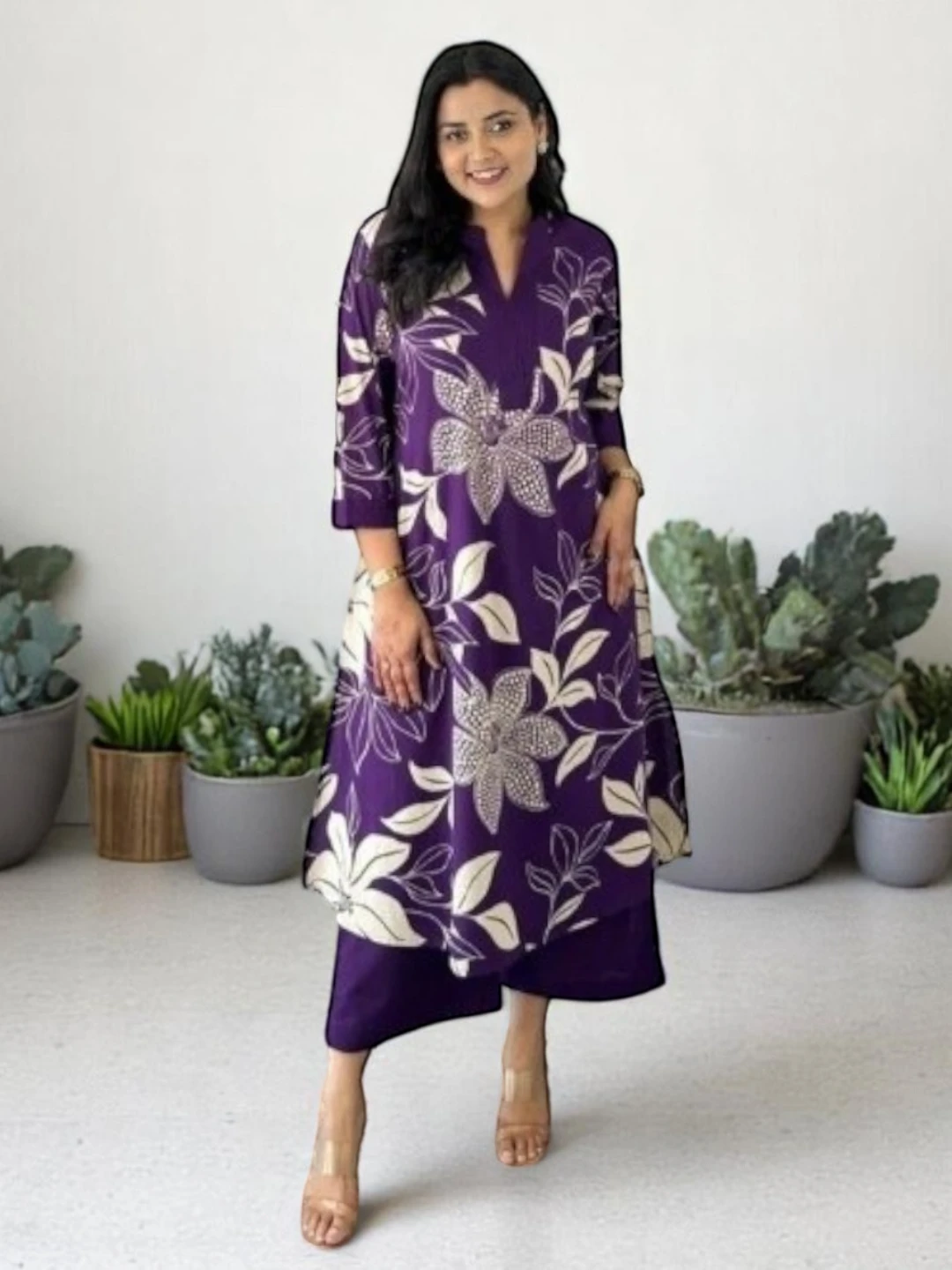 Women's Cotton Kurta Set – Floral Print