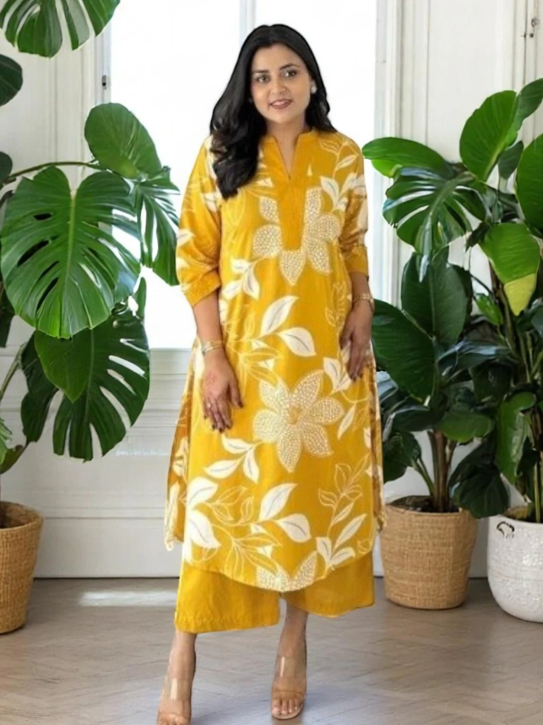 Women's Cotton Kurta Set – Floral Print