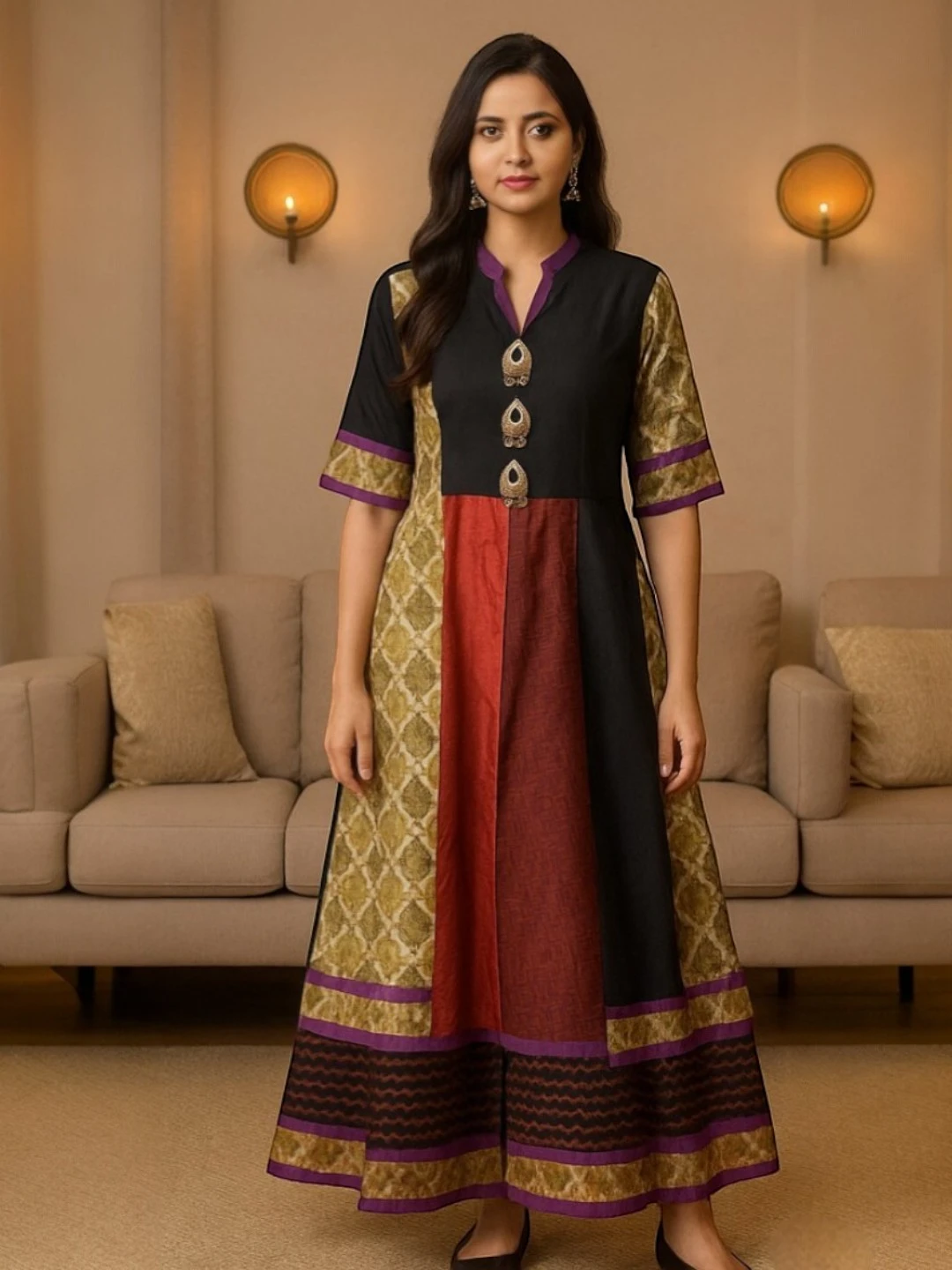 Women's Glaze Cotton Gown Black – Motif