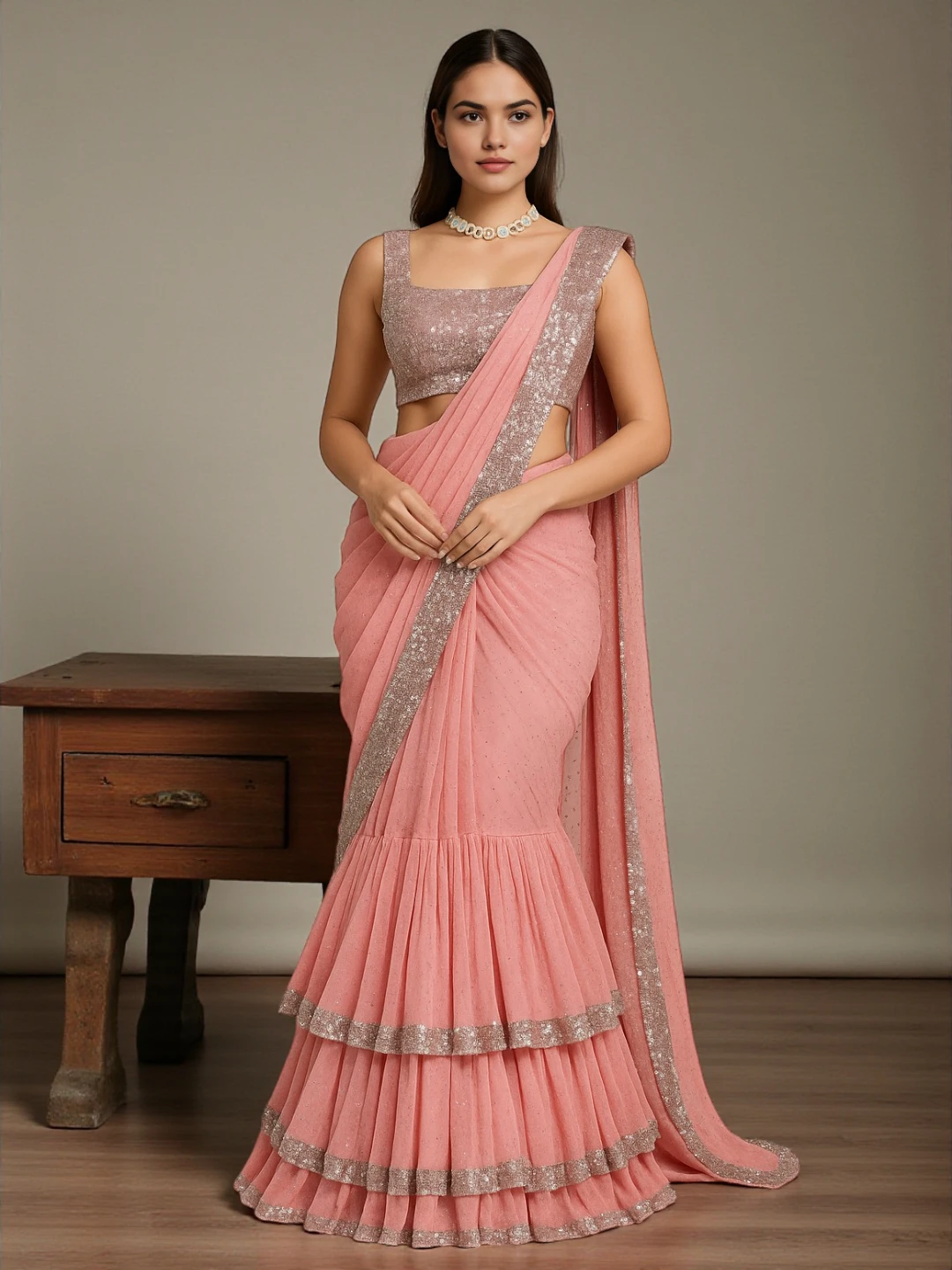 Women's Saree Pink