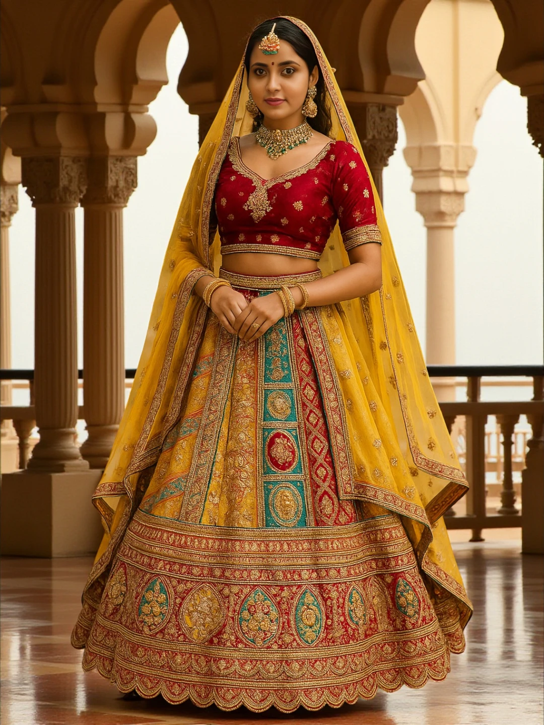 Women's Velvet Lehenga Choli – Embroidered