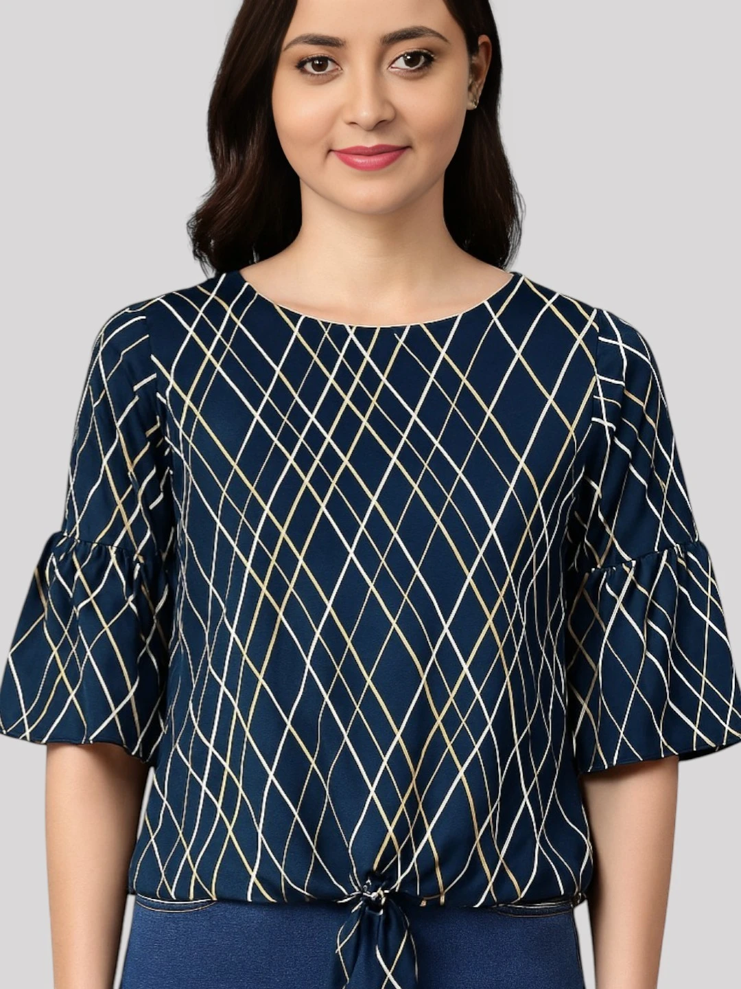 Women's Georgette Top Blue – Abstract