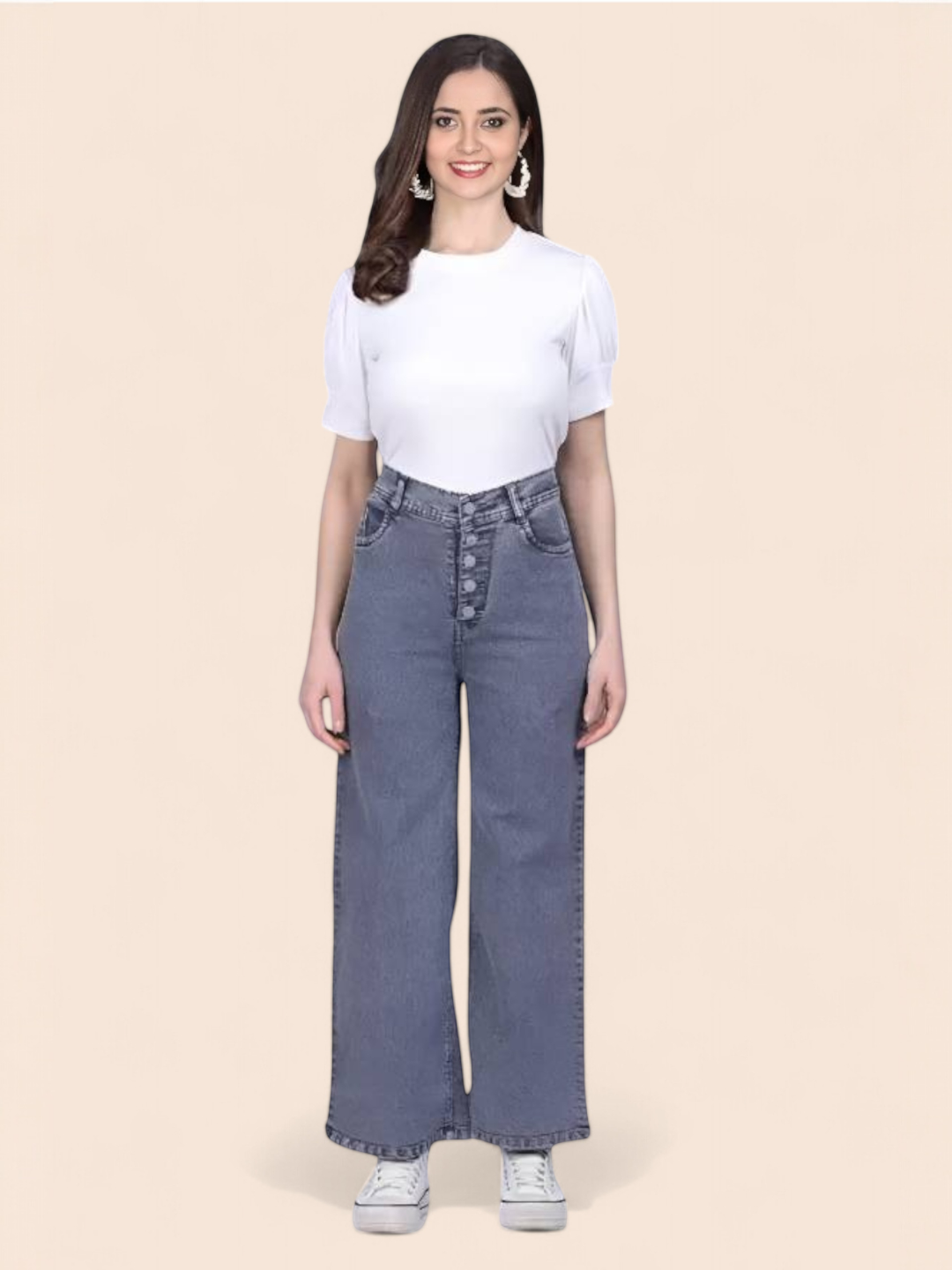 Women's Cotton Jeans Grey – Ready to Wear