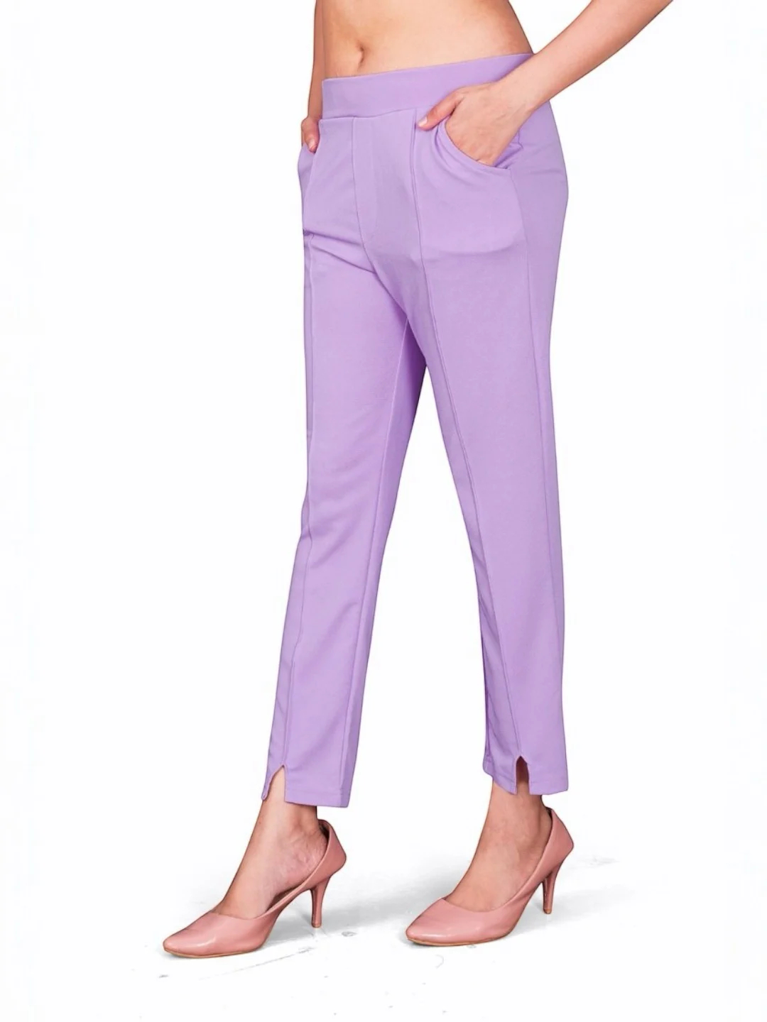 Women's Premium Fabric Pants Lavender – Slim Fit — view 3