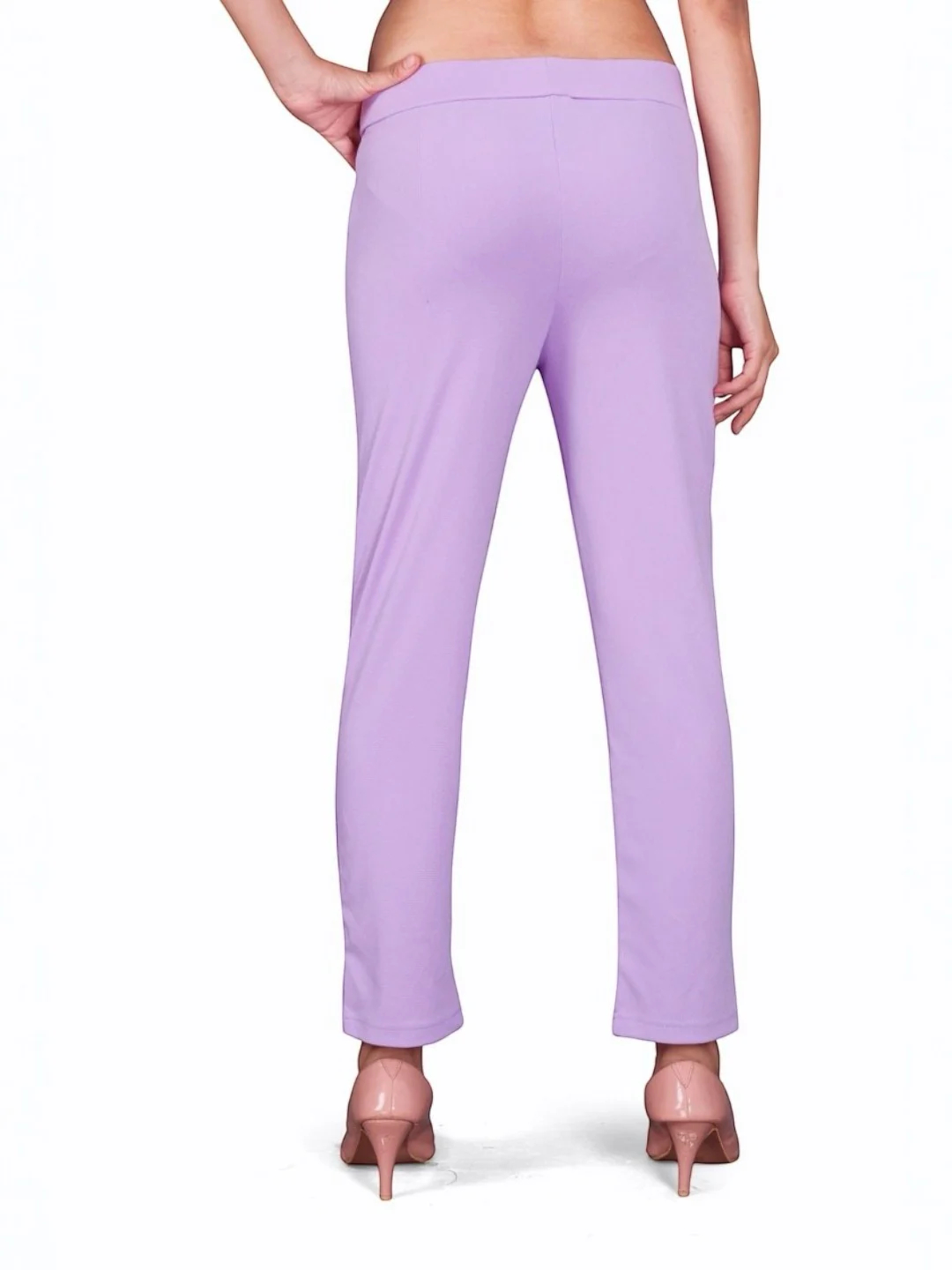 Women's Premium Fabric Pants Lavender – Slim Fit — view 4