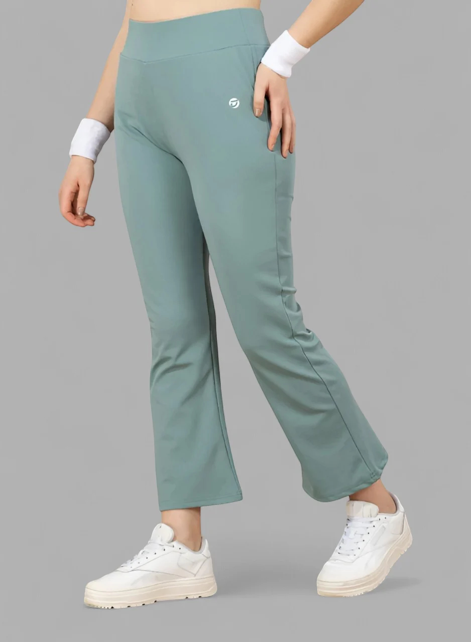 Women's Pants Teal Green – Slim Fit