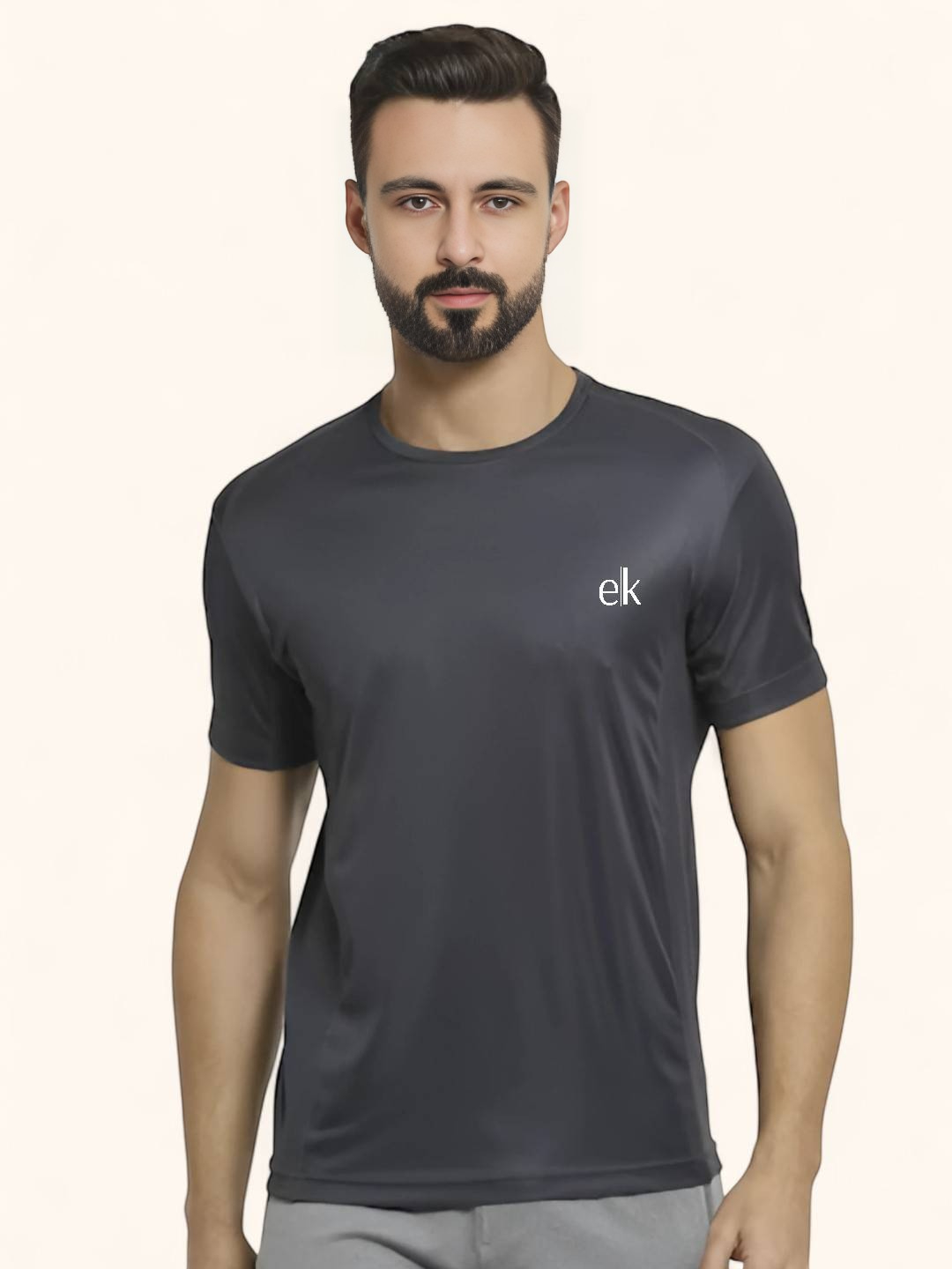 Men's Premium Fabric Sarina T-Shirt Dark Grey – Solid