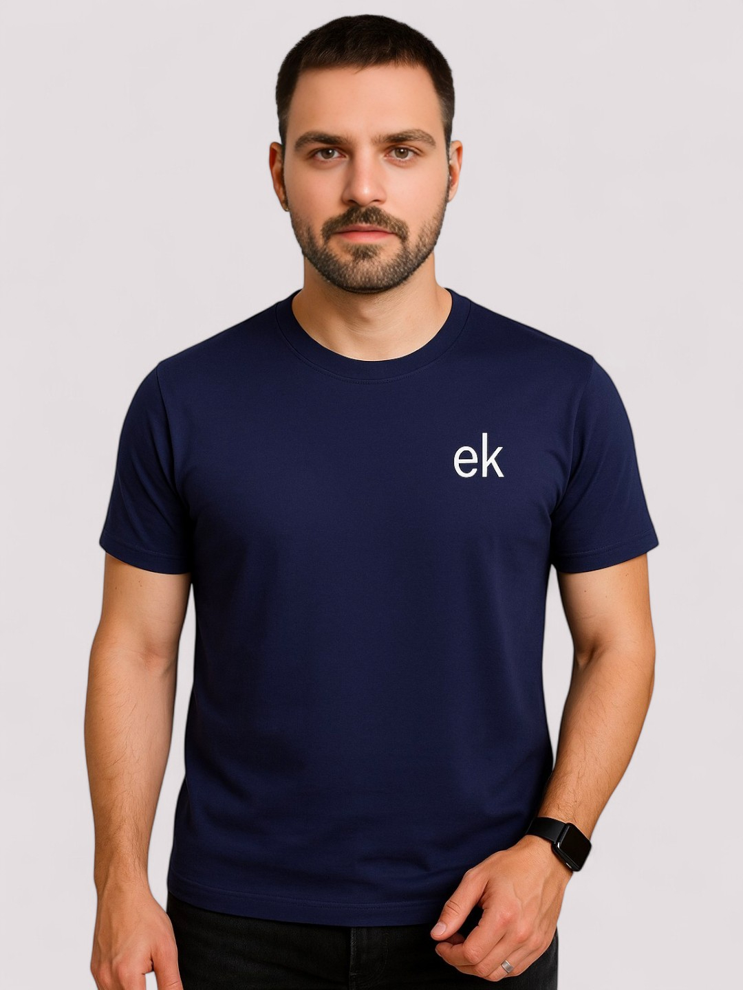 Men's Premium Fabric Sarina T-Shirt Navy Blue – Solid