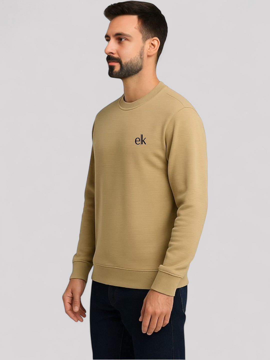 Men's Cotton T-Shirt Beige – Regular Fit — view 2