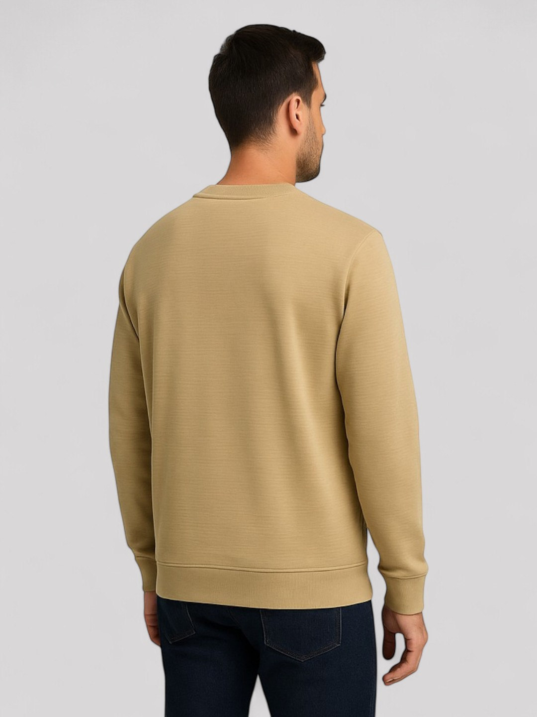 Men's Cotton T-Shirt Beige – Regular Fit — view 3
