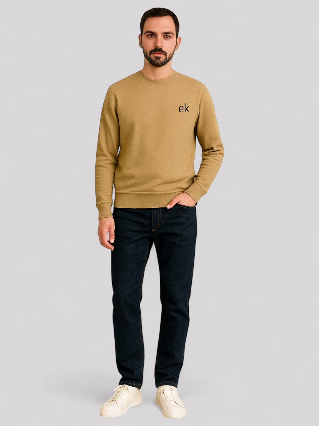 Men's Cotton T-Shirt Beige – Regular Fit — view 4
