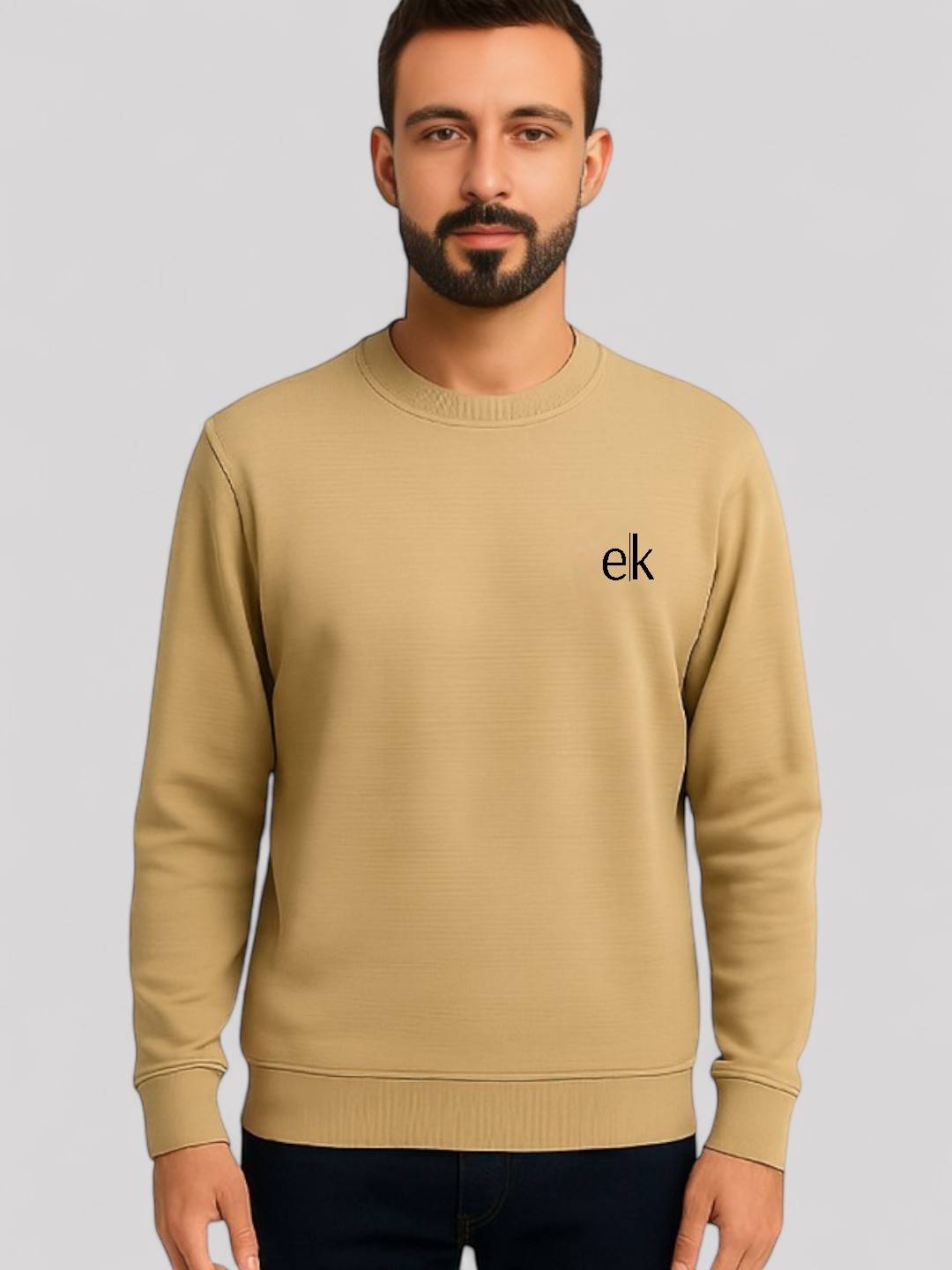 Men's Cotton T-Shirt Beige – Regular Fit