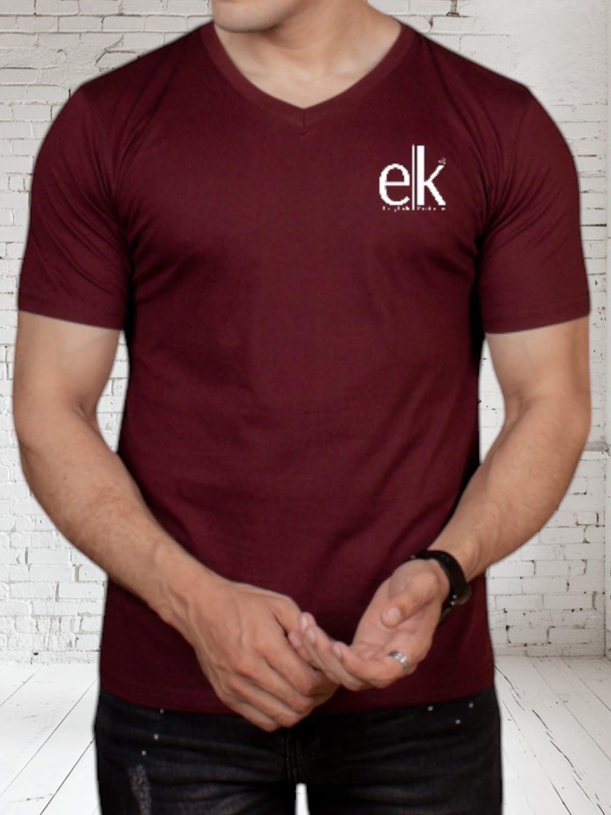 Men's T-Shirt Maroon – Slim Fit