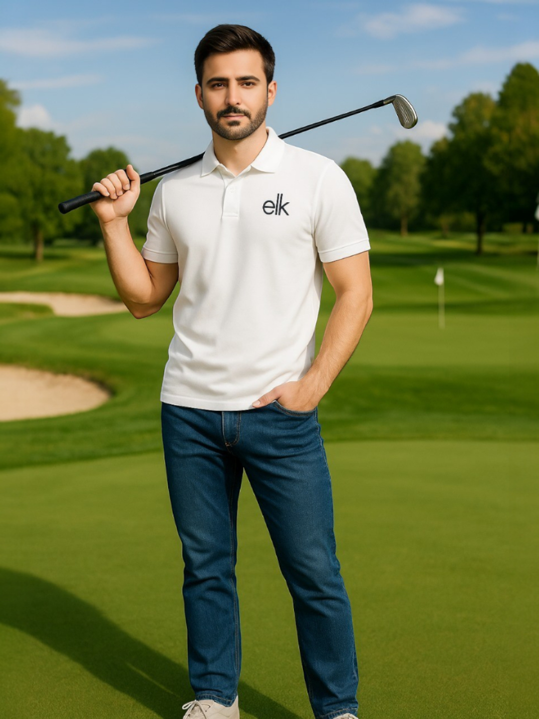Men's Premium Fabric Polo T-Shirt White – Solid