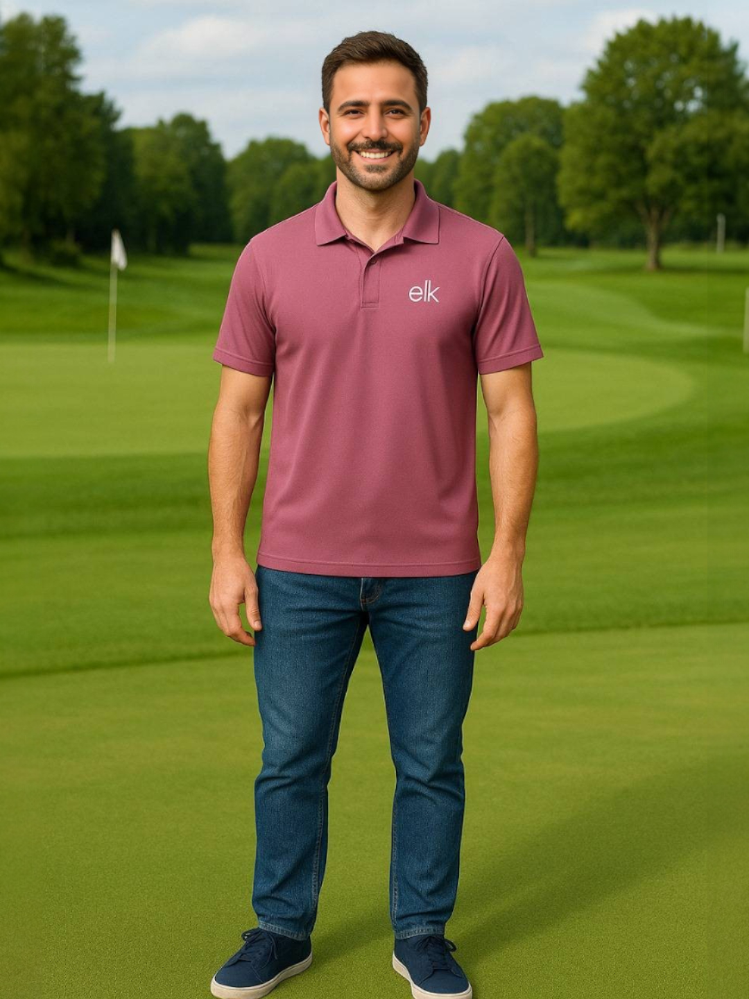 Men's Premium Fabric Polo T-Shirt Pink – Solid