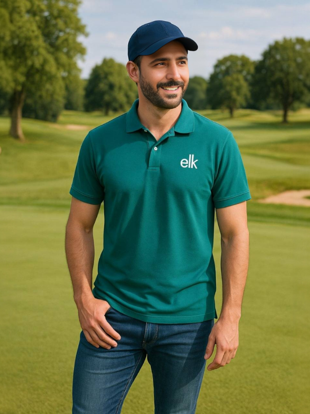 Men's Premium Fabric Polo T-Shirt Teal Green – Solid
