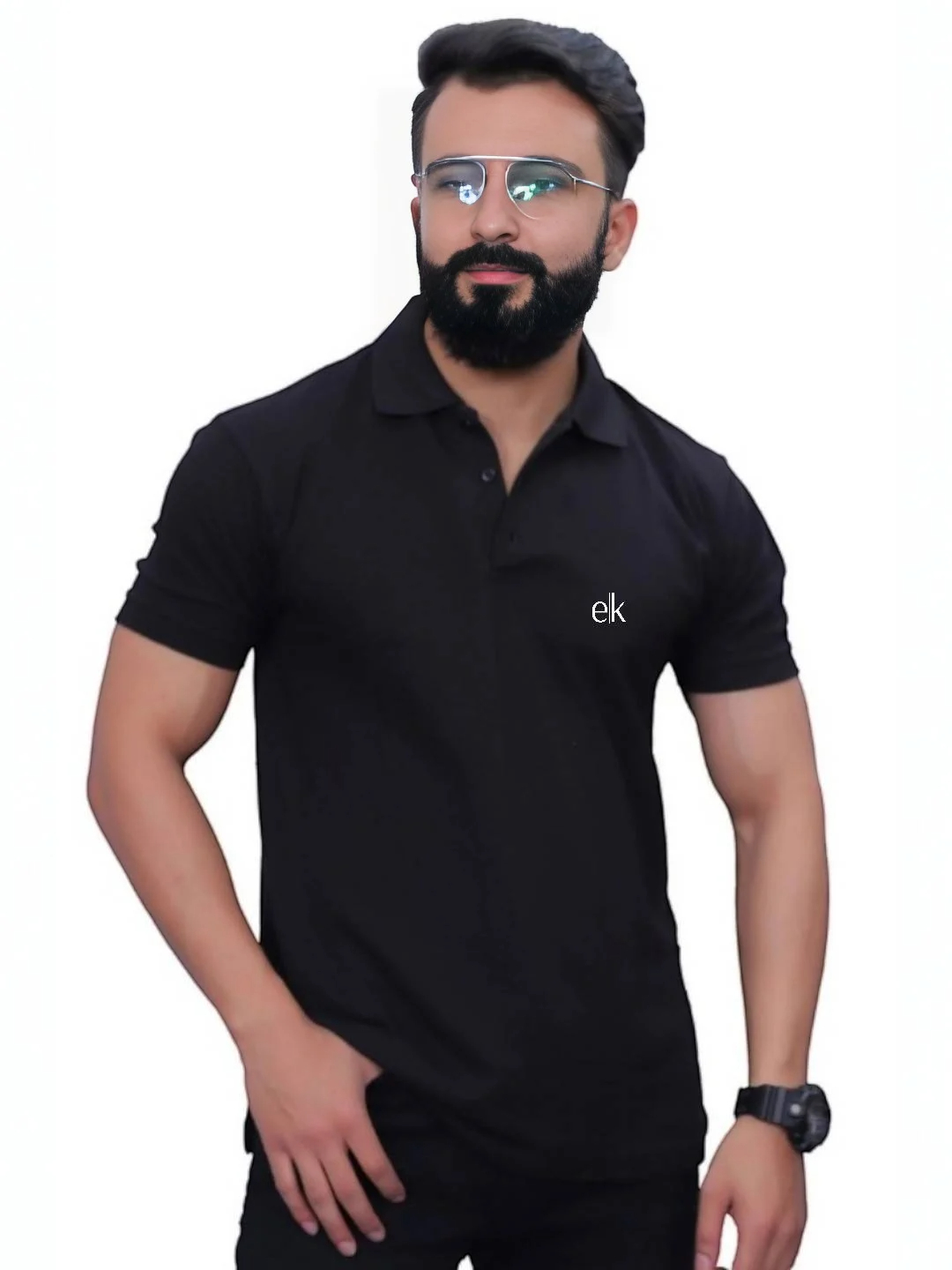 Men's Premium Fabric Polo T-Shirt Black – Solid