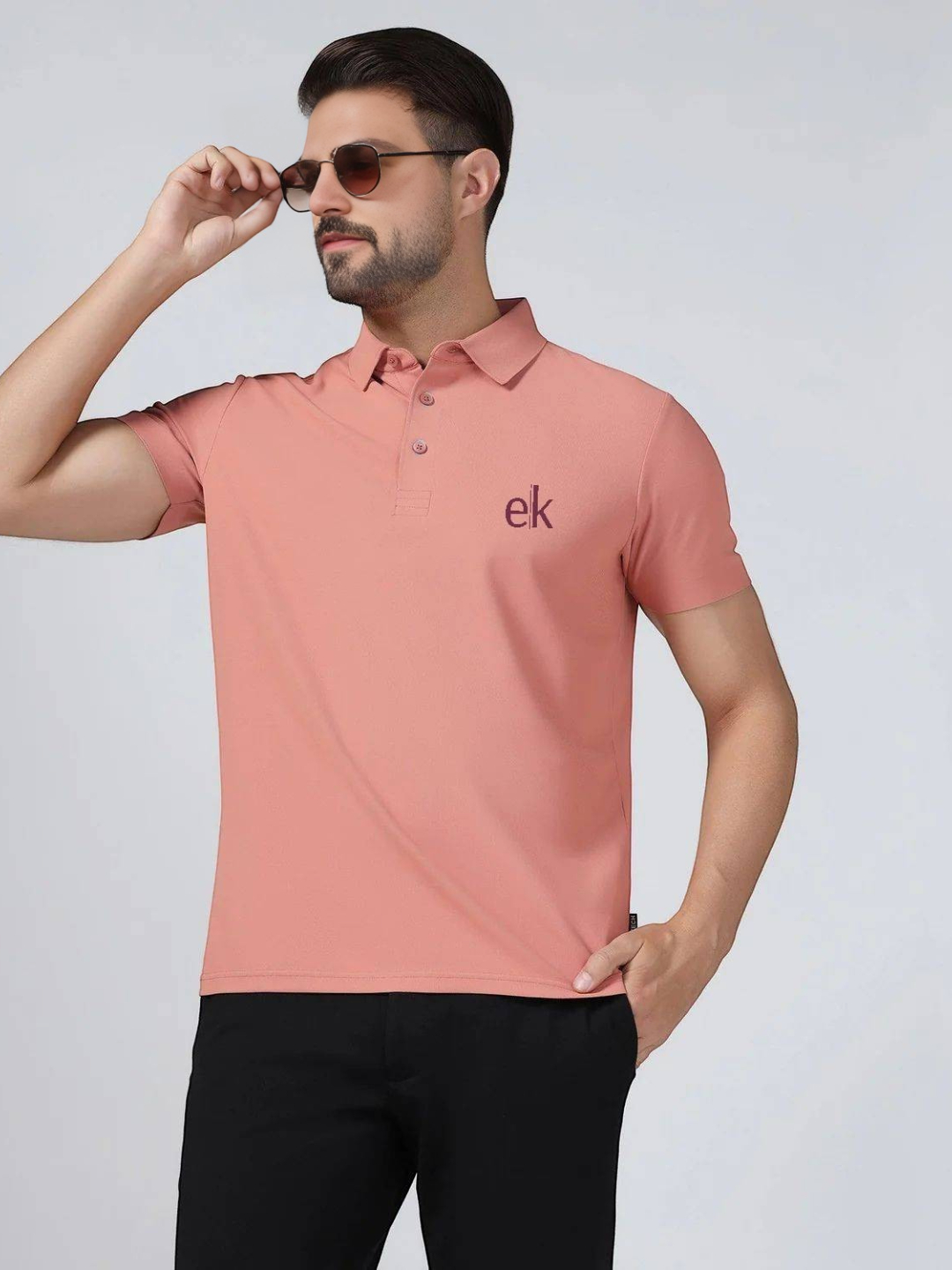 Men's Premium Fabric Polo T-Shirt Pink – Solid