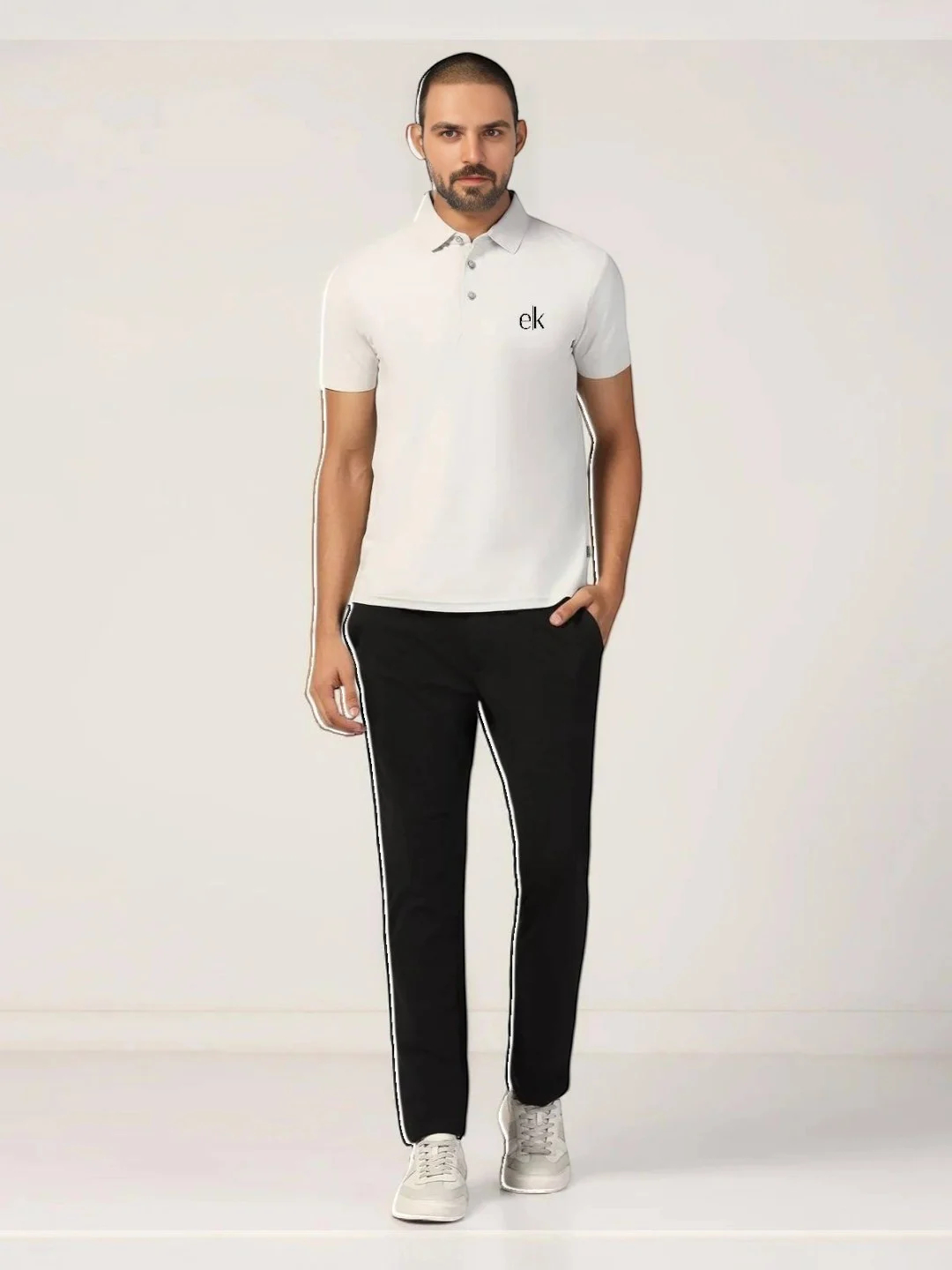 Men's Premium Fabric Polo T-Shirt Off-White – Solid