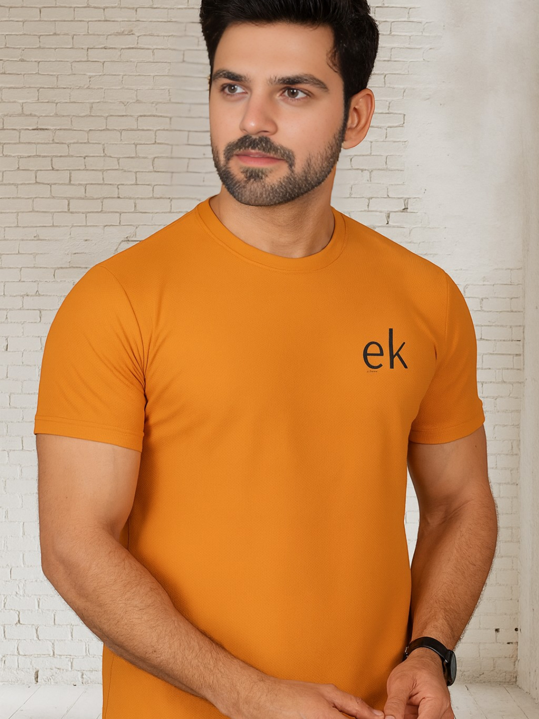 Men's Premium Fabric Rolex Knit T-Shirt Mustard – Slim Fit