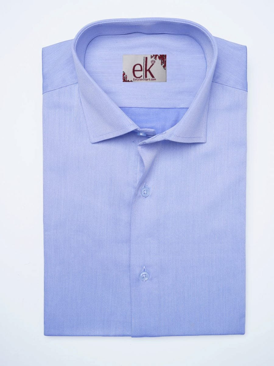 Men's Cotton Shirt Blue – Slim Fit