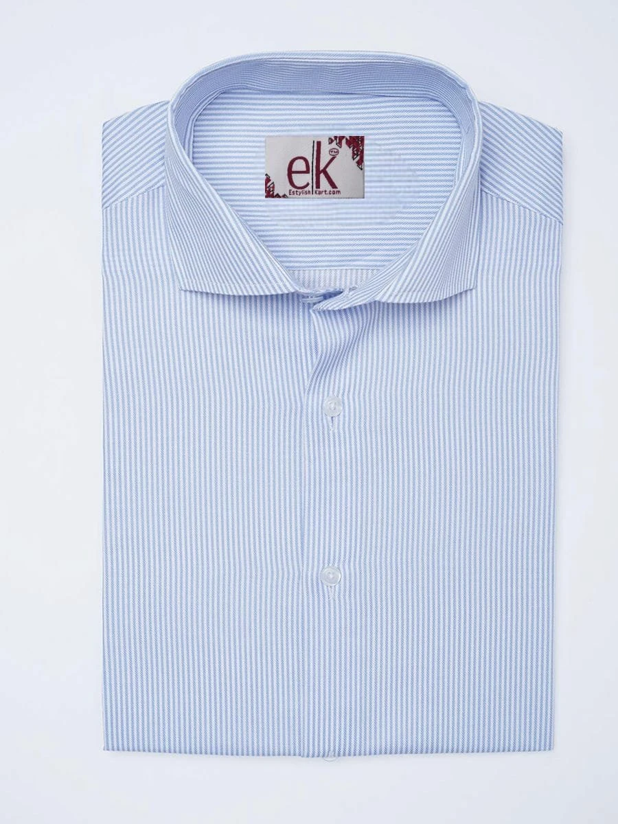 Men's Cotton Shirt Blue – Slim Fit