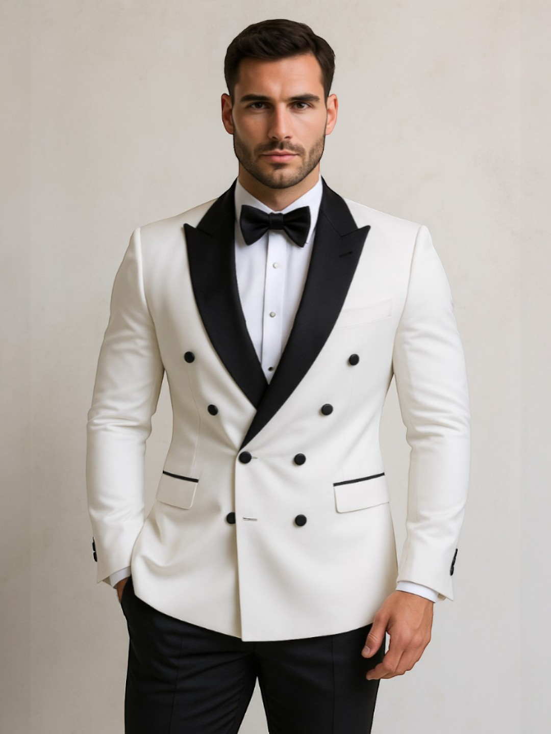 Men's Viscose Blend Blazer White – Solid