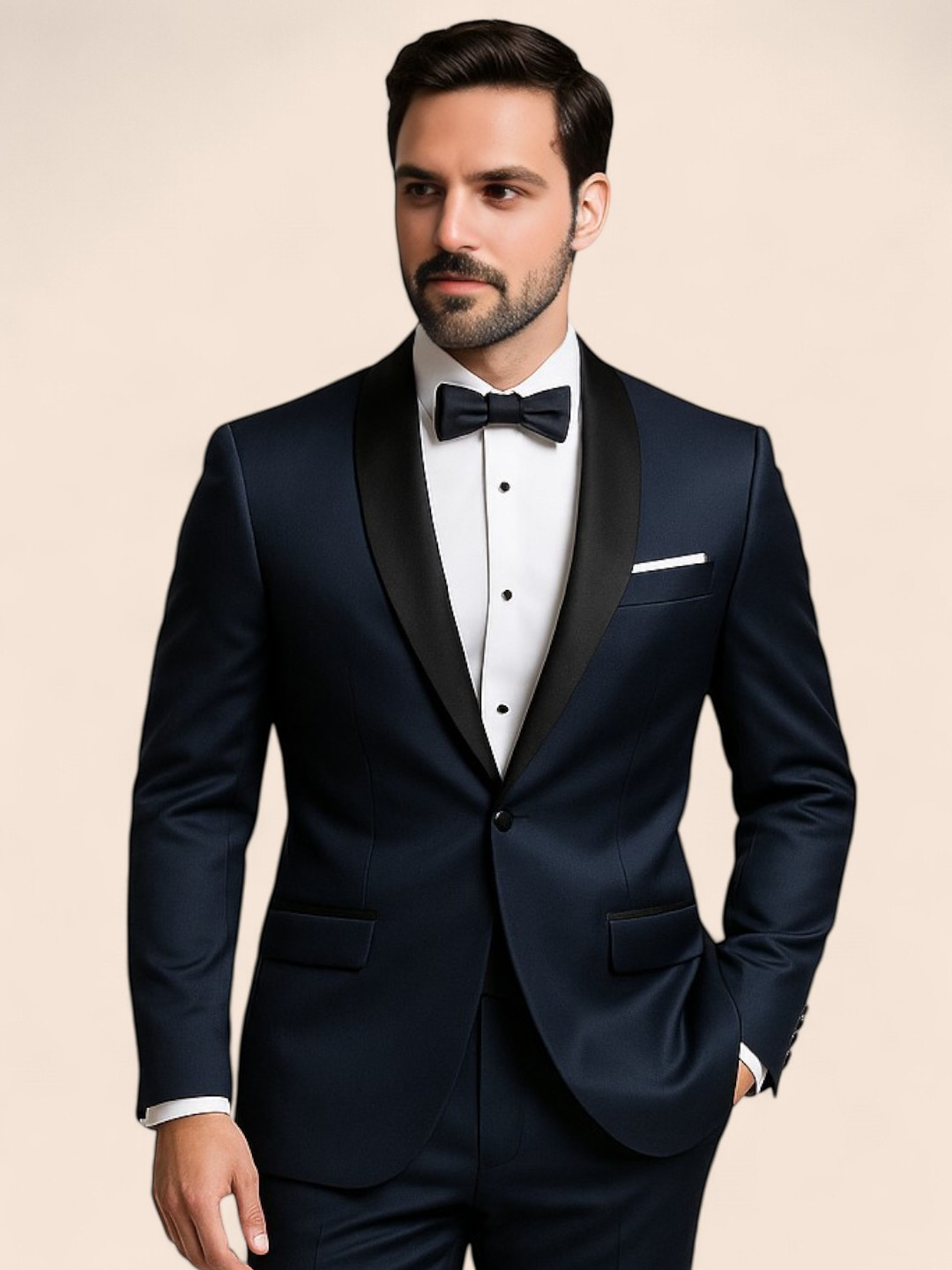 Men's Viscose Blend Blazer Navy Blue – Solid