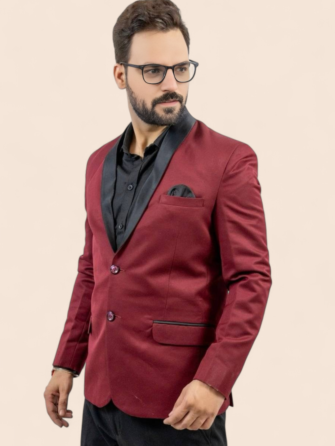 Men's Viscose Rayon Blazer Mehroon – Solid