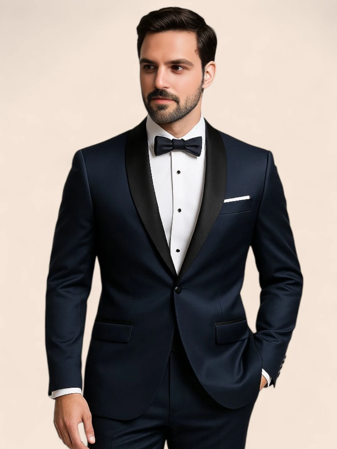 Men's Viscose Blend Blazer Navy Blue – Solid