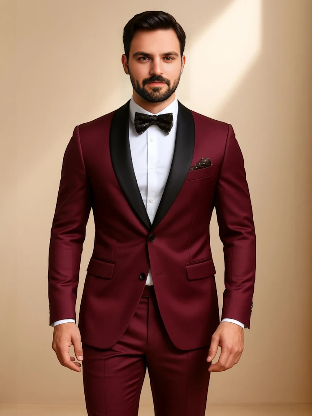 Men's Viscose Blend Blazer Maroon – Solid