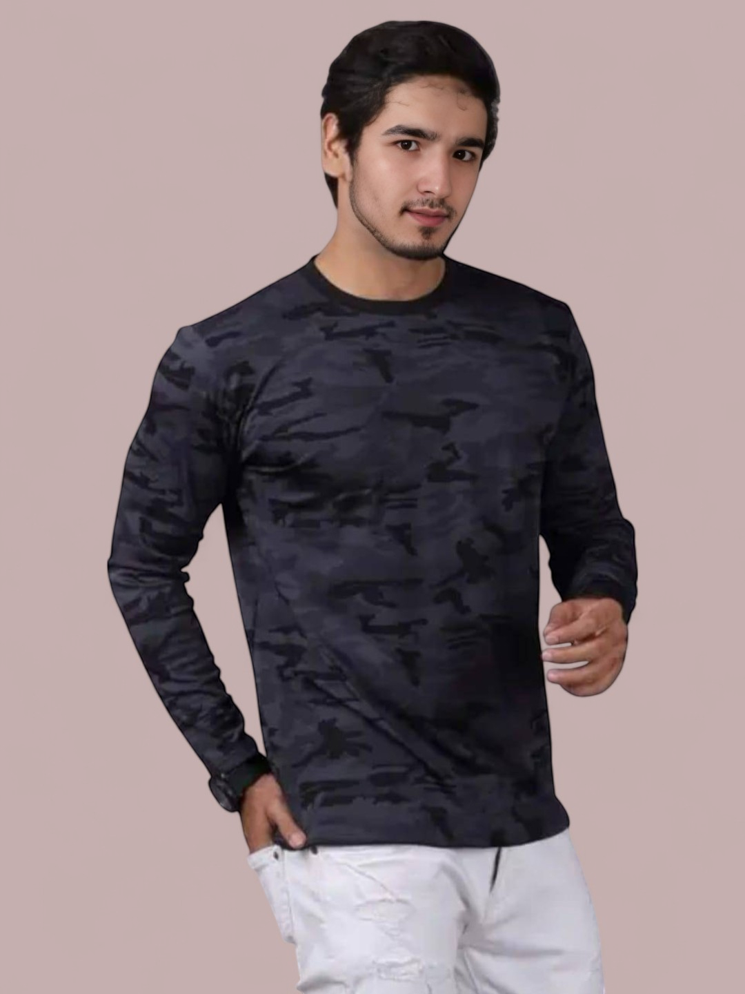 Men's Cotton Blend T-Shirt Black – Oversized Fit