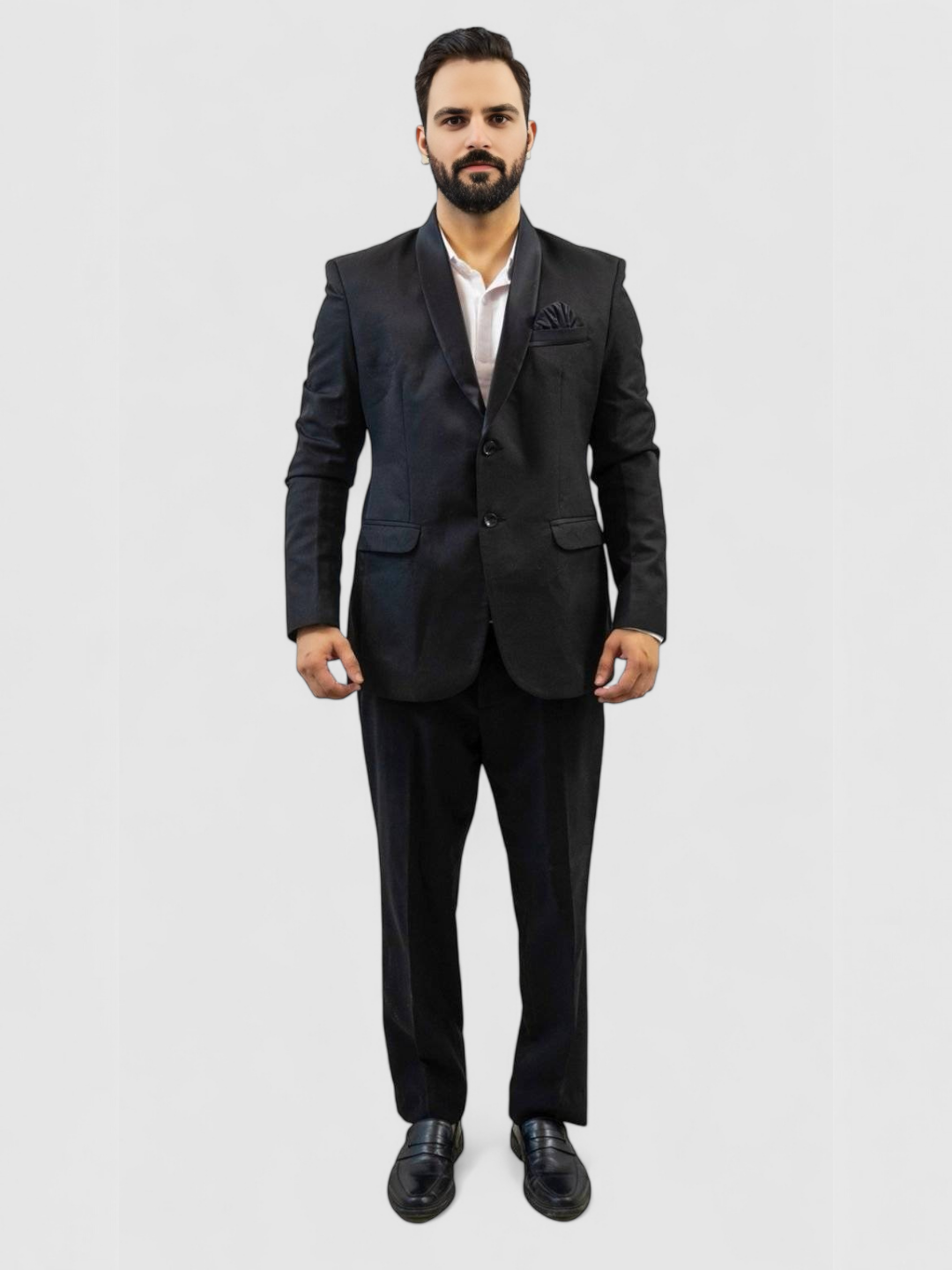 Men's Viscose Rayon Blazer Black – Regular Fit