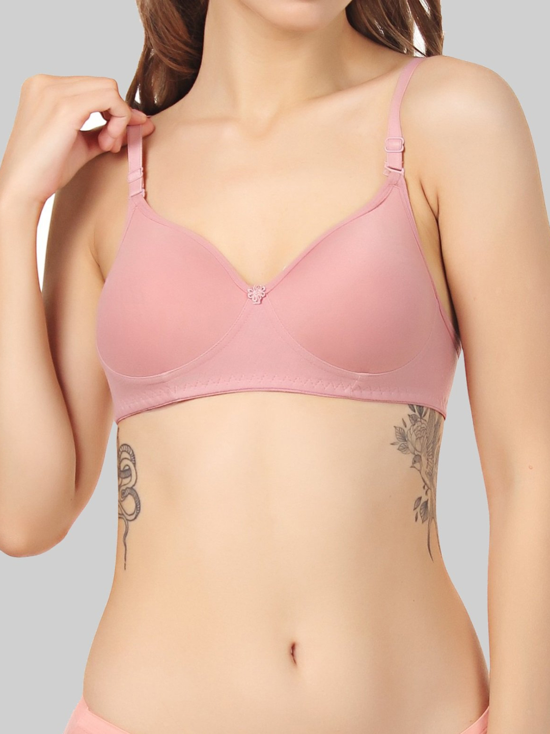 Lightly Padded Full Coverage Comfort Bra Light Onion Pink
