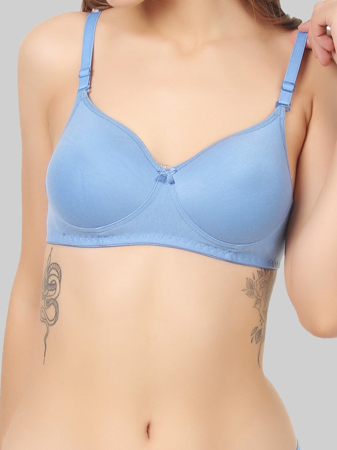 Lightly Padded Full Coverage Comfort Bra Blue