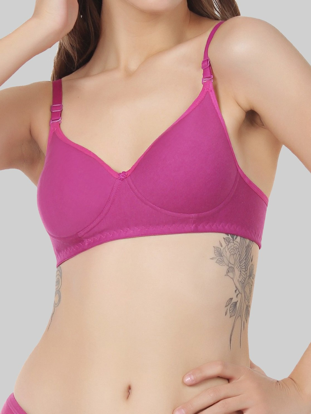 Lightly Padded Full Coverage Comfort Bra Dark Onion Pink