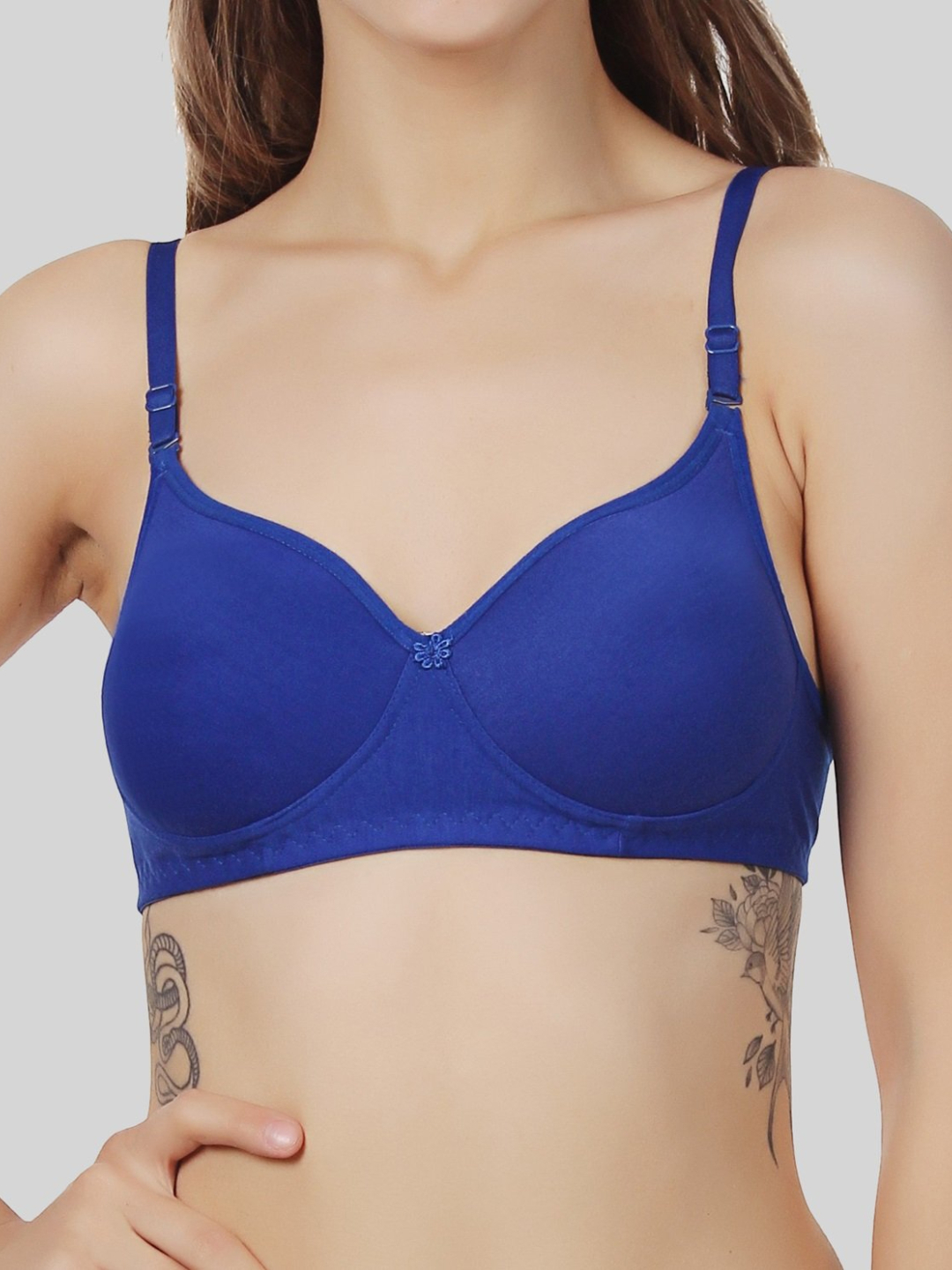 Lightly Padded Full Coverage Comfort Bra Blue