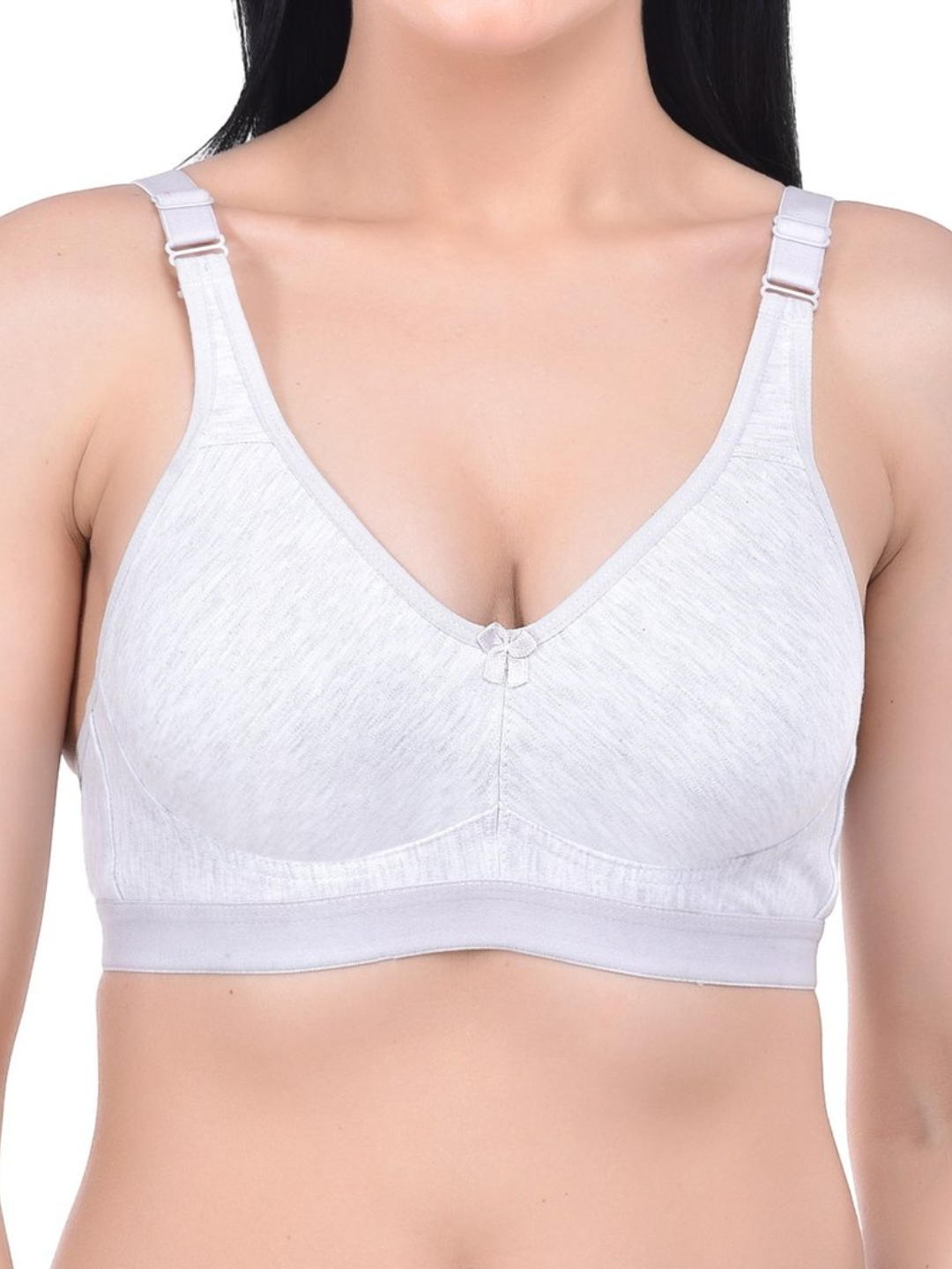 Women 3 Hook Closure Padded Comfort Bra White