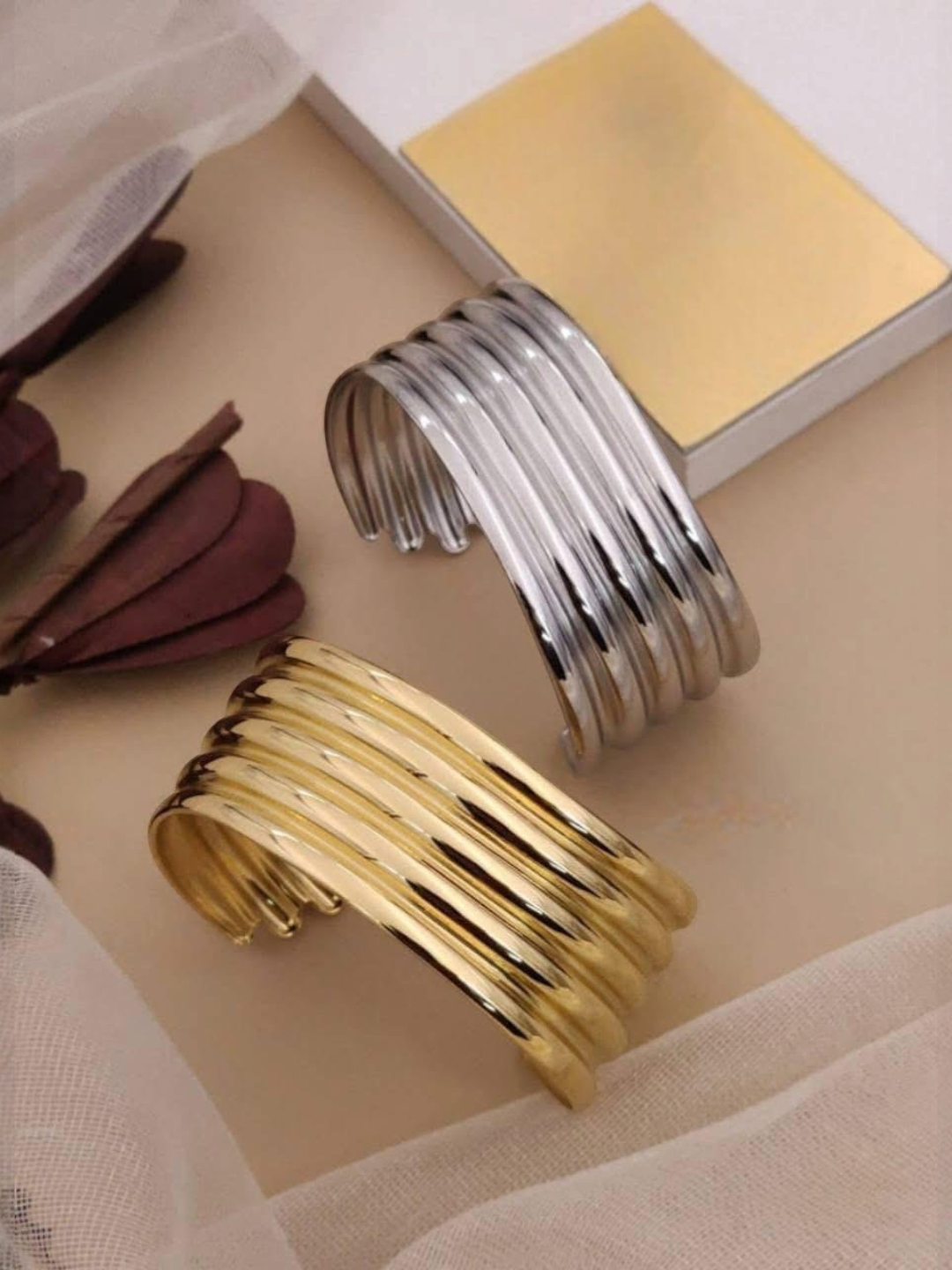 Women Gold Plated Cuff Bracelet